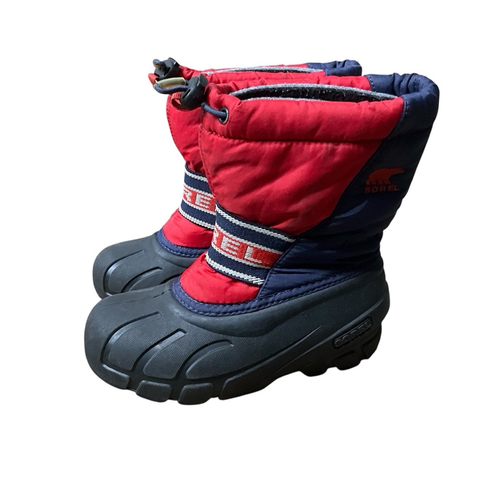 Sorel Kids' Red and Navy Snow Boots size 12